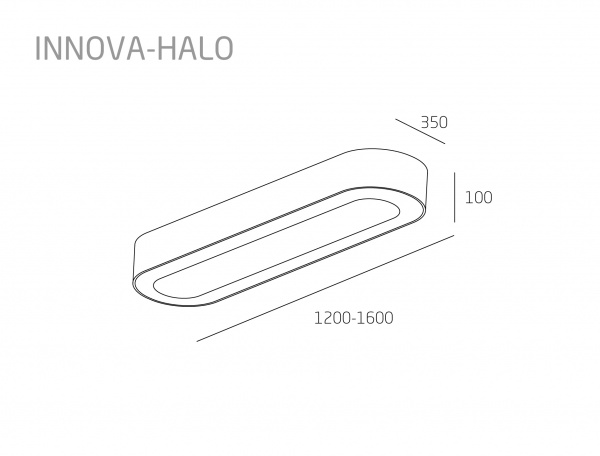 Дизайнерский светодиодный светильник серии INNOVA-HALO-E завода FALDI - чертеж
