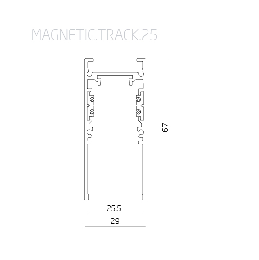 Магнитный шинопровод  Magnetic Track 25 завода FALDI - чертеж