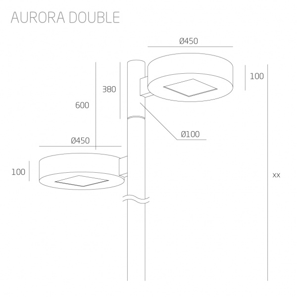 Консольный парковый светильник AURORA завода FALDI - чертеж